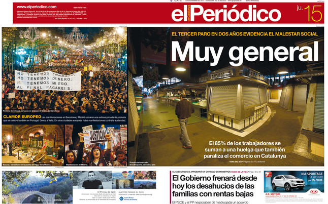 EL PERIÓDICO, 15-11-2012. 