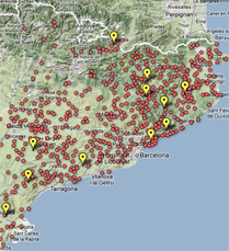 Mapa de los municipos catalanes por la independencia