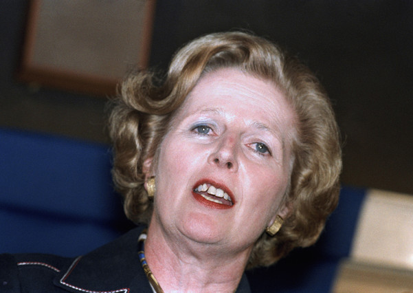Margaret Thatcher, durant un acte electoral a Londres, l