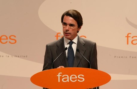 L'excap de l'Executiu José María Aznar, en un acte de la FAES, que presideix, el 24 d'octubre a Madrid. DAVID CASTRO