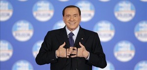 Berlusconi, en un mitin electoral el pasado 7 de febrero en Roma.
