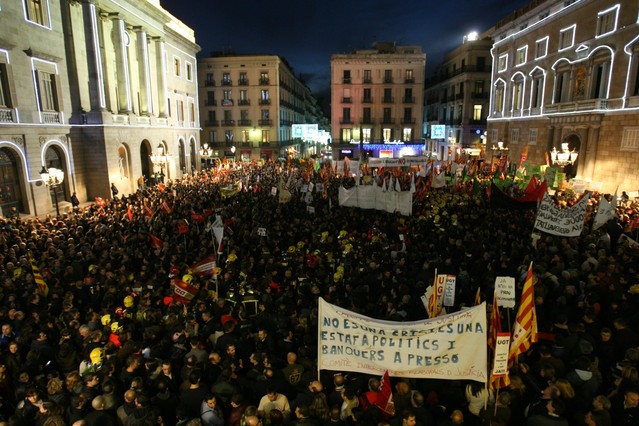 Manifestació de funcionaris contra les retallades a Barcelona. ELISENDA PONS