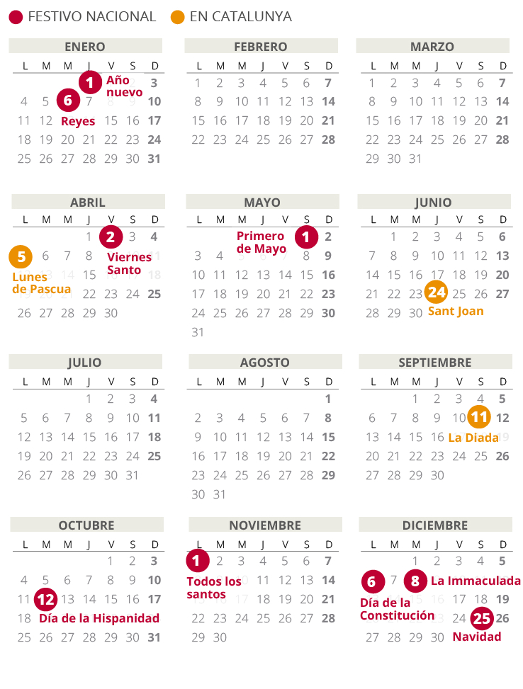 Calendario Laboral Calendarios Con Festivos Por Comunidad Para Aria Art