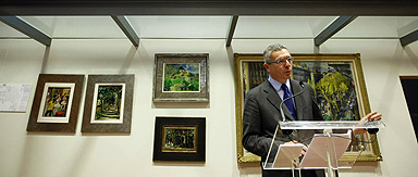 Alberto Ruiz Gallardón, durante su intervención en el Círculo de Empresarios. JULIO CARBÓ