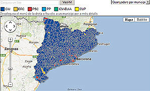 Mapa de los resultados electorales por municipios