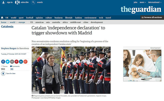 La premsa internacional recull el xoc de trens entre Catalunya i l'Estat