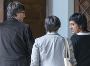Carles Puigdemont y Anna Gabriel, en la Generalitat.
