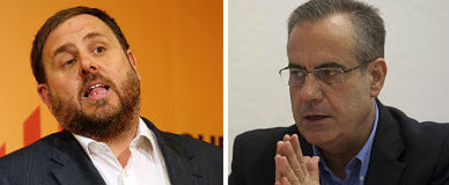 El líder d'ERC, Oriol Junqueras, i l'exministre socialista Celestino Corbacho.