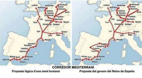 Mapa no oficial del sorprendente corredor mediterráneo.