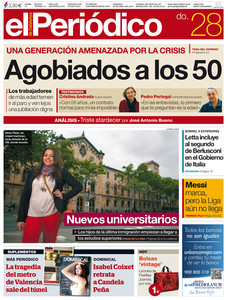 La portada de EL PERIÓDICO DE CATALUNYA del 28 de abril.