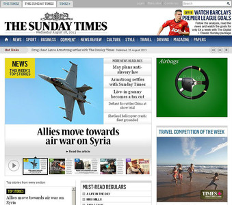 La edición digital del diario 'Sunday Times'.