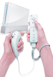 La consola Wii con los dos mandos.