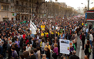 La manifestació de Barcelona. C. MONTAÑÉS