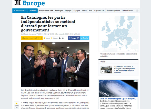 La prensa internacional destaca la llegada de Puigdemont