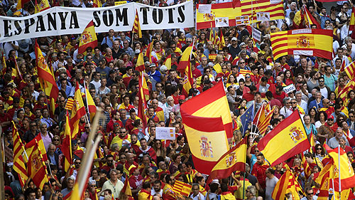La Guardia Urbana cifra en 350.000 los asistentes a la manifestación de Barcelona (ES)