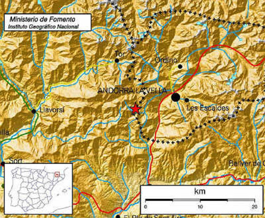 Un terremoto de 3,3 grados se ha dejado notar en Andorra.