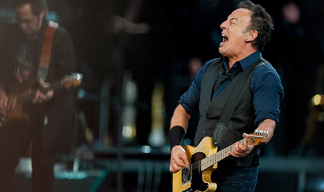 Bruce Springsteen, durante el concierto del 2012 en el Estadi Olmpic de Barcelona.