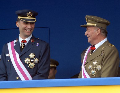El príncep Felip i el Rei Joan Carles I.