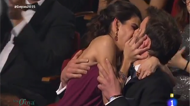 Dani Rovira recibe el Goya al mejor actor revelación por la comedia 'Ocho apellidos vascos'.