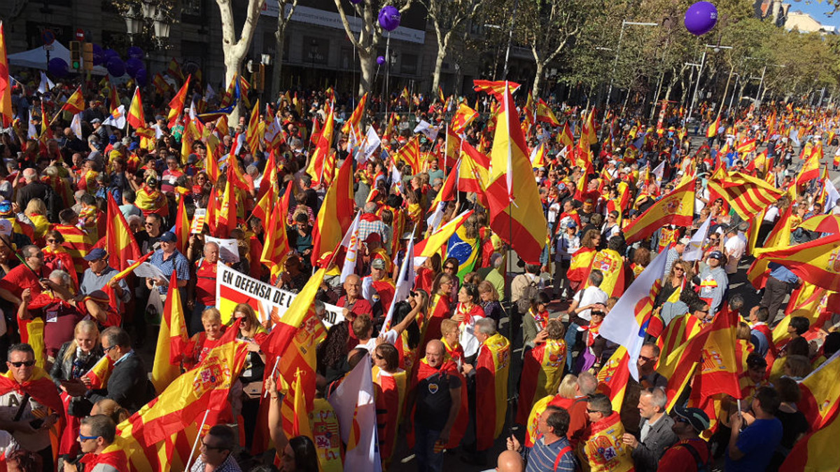 Vista de la marcha de Societat Civil Catalana.
