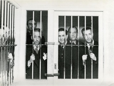 Lluís Companys i els membres del seu Govern, a la presó el 7 d'octubre de 1934.