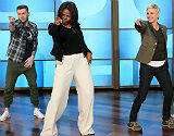 Michelle Obama muestra sus mejores pasos en el show de DeGeneres.