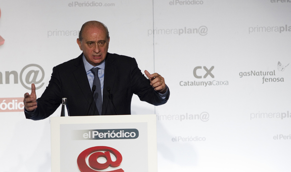 El cap de la llista del PPC per Barcelona, Jorge Fernández Díaz en el fòrum Primera Plan@ d'El Periódico.