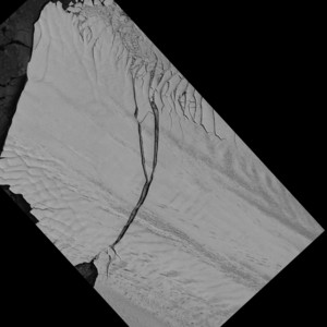 El nuevo iceberg surgido del glaciar Pine Island, fotografiado por el satélite aleman TerraSar-X.