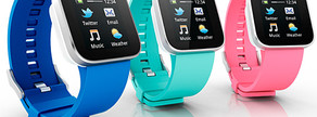 Sony Smart Watch: Un mvil que es un reloj que se puede conectar a un auricular 'bluetooth' para escuchar y hablar durante las llamadas. Con el tamao de un pulsera grande, el mvil tiene una pantalla OLED que muestra los programas ms bsicos para conectarse como la previsin del tiempo, Twitter o el correo. Pesa 26 gramos y se recarga por USB.