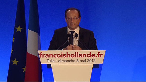 Hollande assegura, despr&#233;s de ser elegit president de Fran&#231;a, que "el canvi comen&#231;a ara".