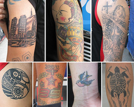 Algunos de los tatuajes que se pueden ver en el 'paddock' del Mundial de motociclismo