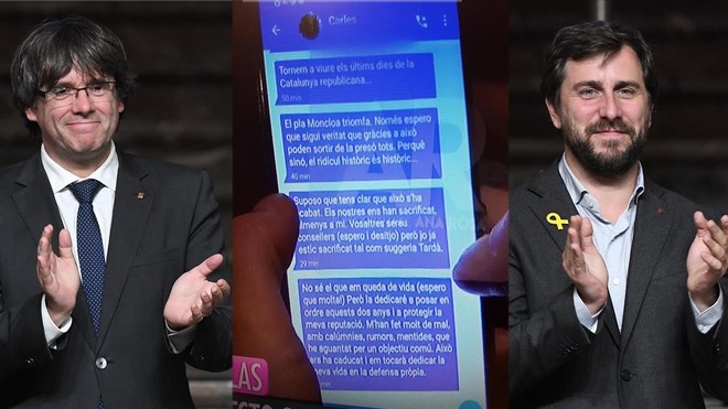 Mensajes de Carles Puigdemont a Toni Comín