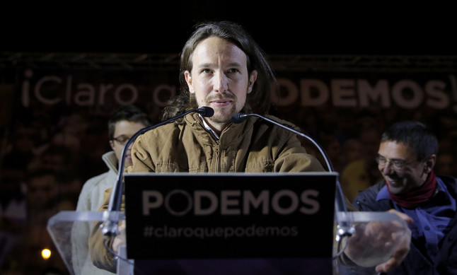 Pablo Iglesias valora los resultados de Podemos, anoche en Madrid.