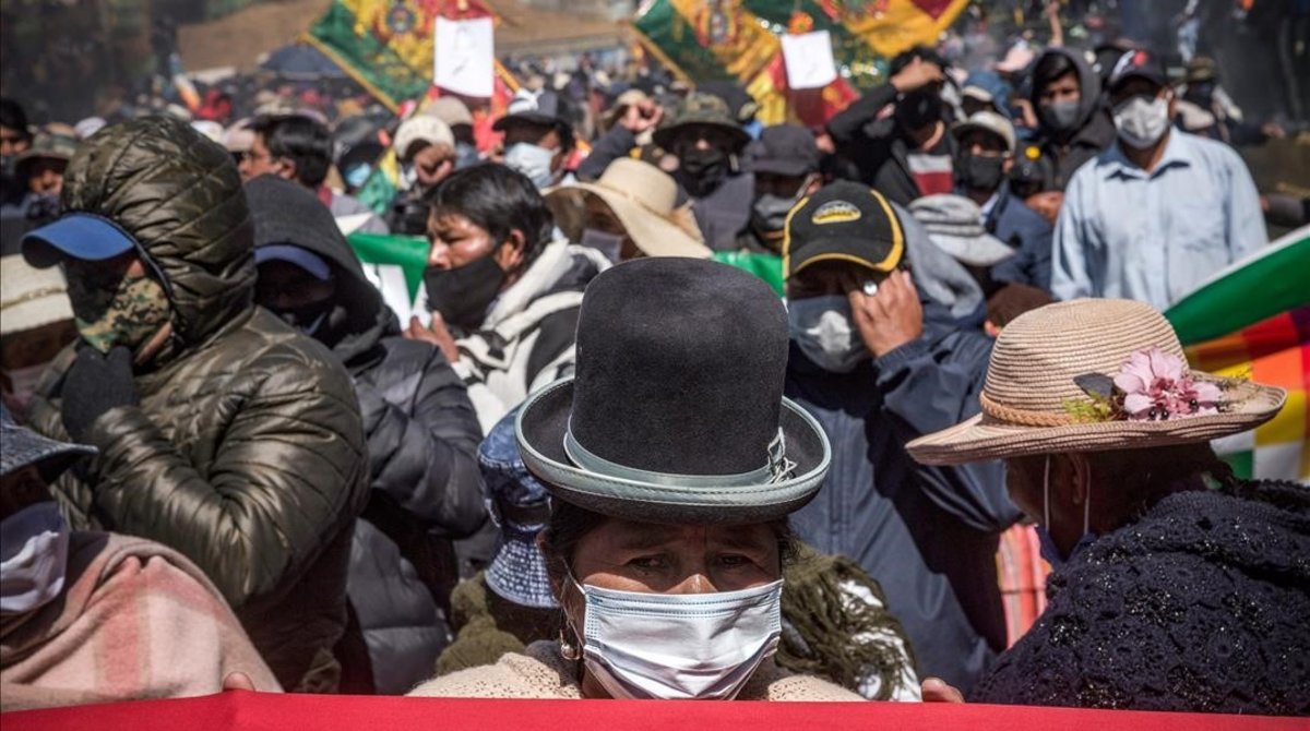 Protesta en El Alto para pedir elecciones.&#160;