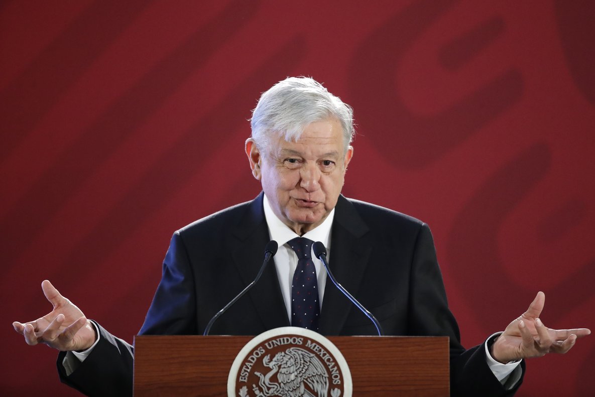 El presidente de Mexico  Andres Manuel Lopez Obrador habla en rueda de prensa en el Palacio Nacional  en Ciudad de Mexico  EFE Jose Mendez