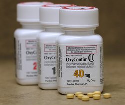 Envases de OxyContin, el analgésico altamente adictivo fabricado por Purdue.
