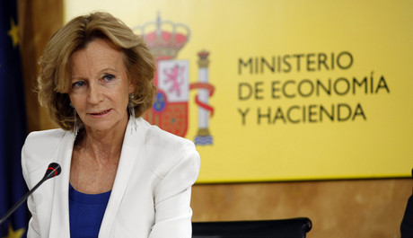 L'exvicepresidenta d'Economia Elena Salgado, quan presidia el ministeri, l'octubre del 2011.