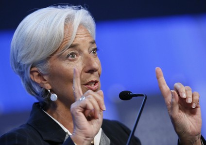 La directora gerente del FMI, Christine Lagarde, este viernes, en el foro de Davos.
