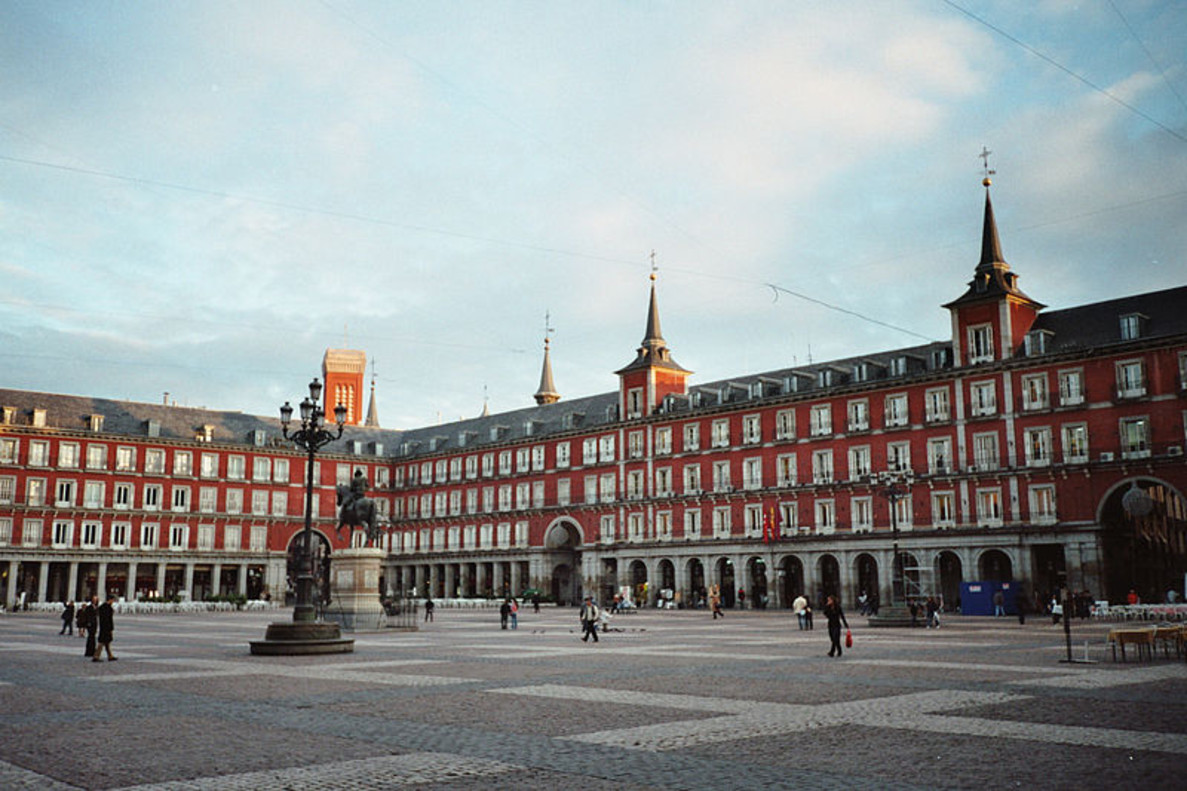 The Plaza Mayor of Madrid.