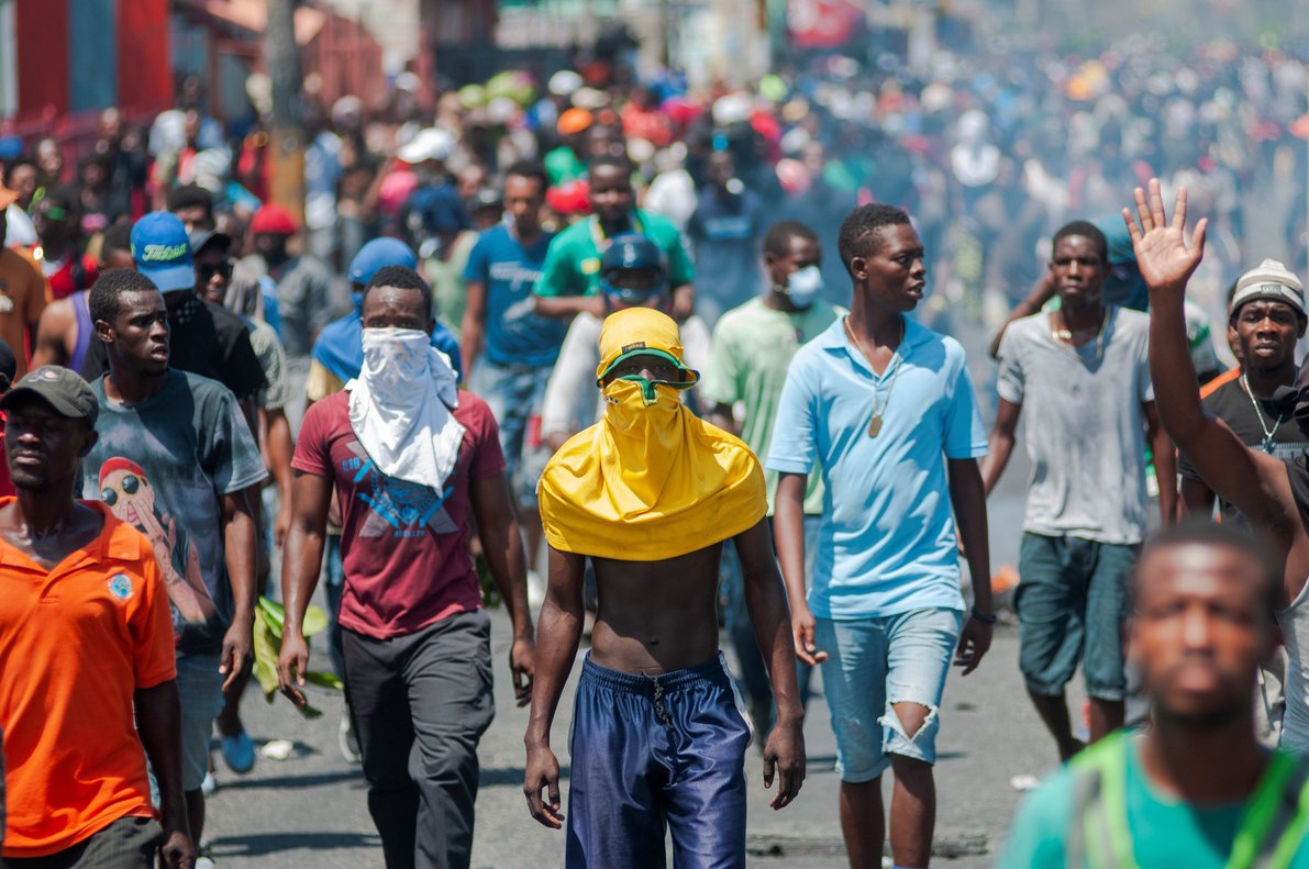 Manifestantes en Haití