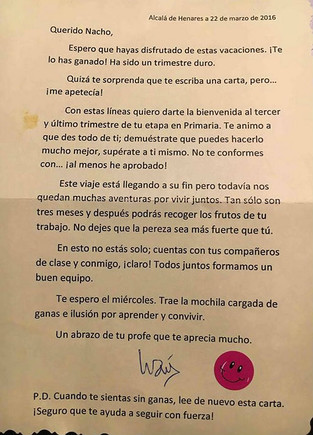 La motivadora carta de un profesor de Alcalá a sus alumnos 