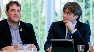 David Bonvehí&#160;y Carles Puigdemont, durante su reunión en Waterloo, en enero del 2019.