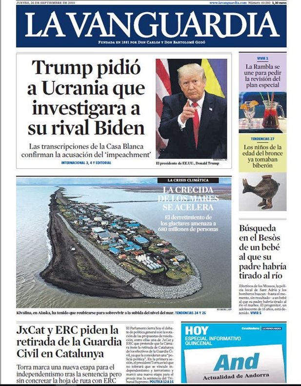 Prensa Hoy Portadas De Los Periódicos Del 26 De Septiembre Del 2019 7593