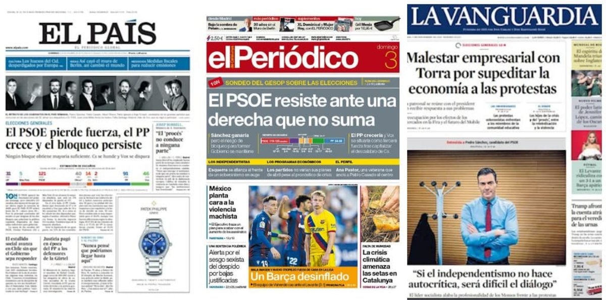 Prensa Hoy Portadas De Los Periodicos Del 3 De Noviembre Del 2019