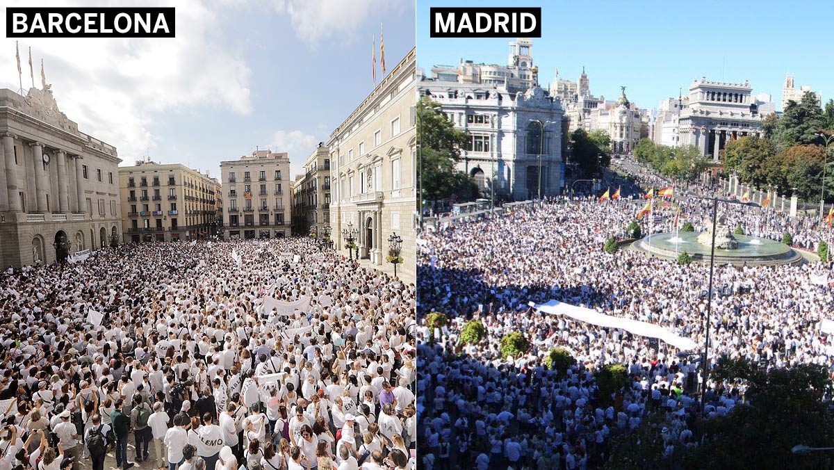 Concentraciones en Barcelona y Madrid por el diálogo, este sábado