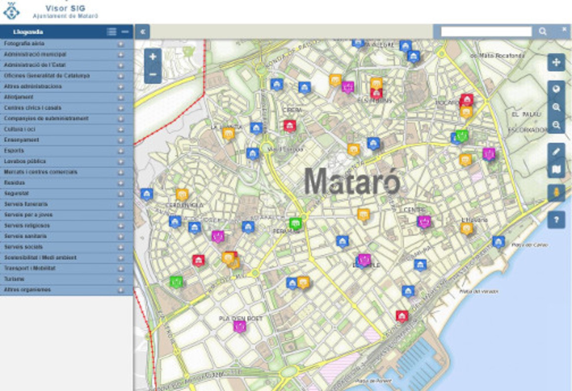 mapa mataro barcelona Mataró incluye dieciséis mapas temáticos e interactivos en su web