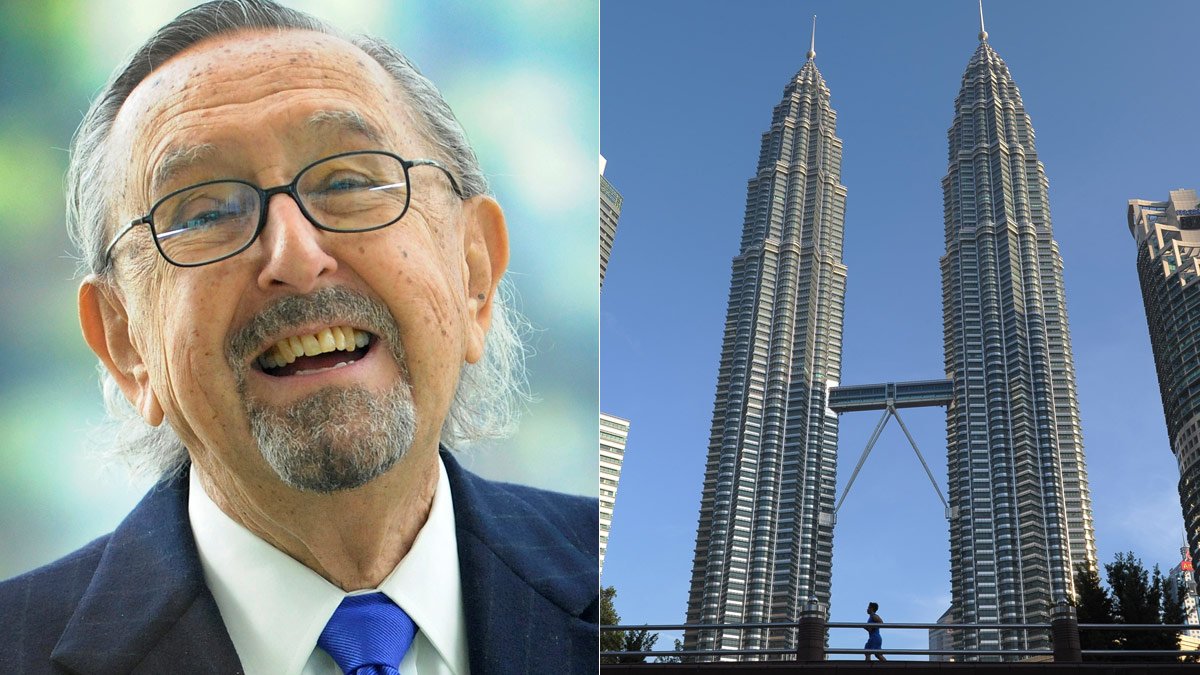 César Pelli and the Petronas Towes in Kuala Lumpur.