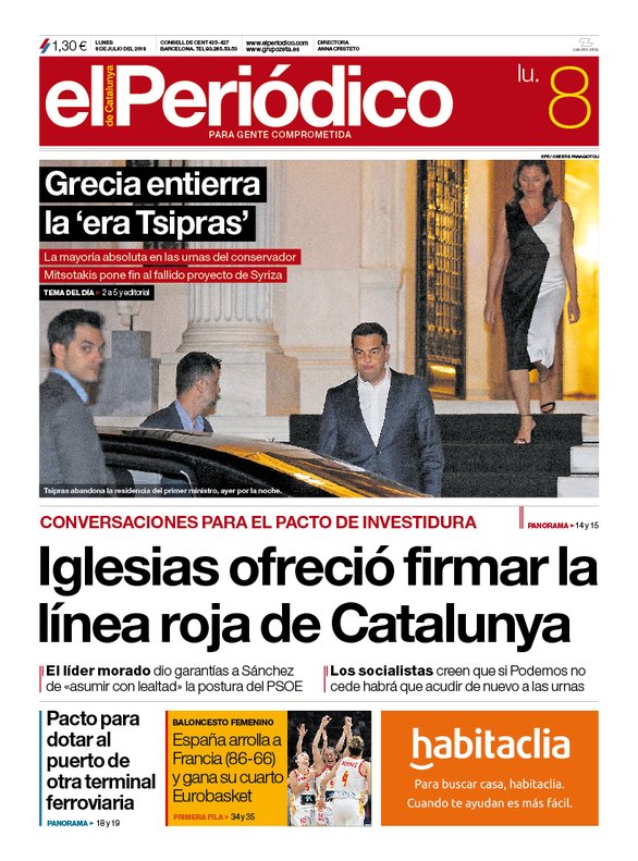 Prensa hoy: Portadas de los periódicos del 8 de julio del 2019