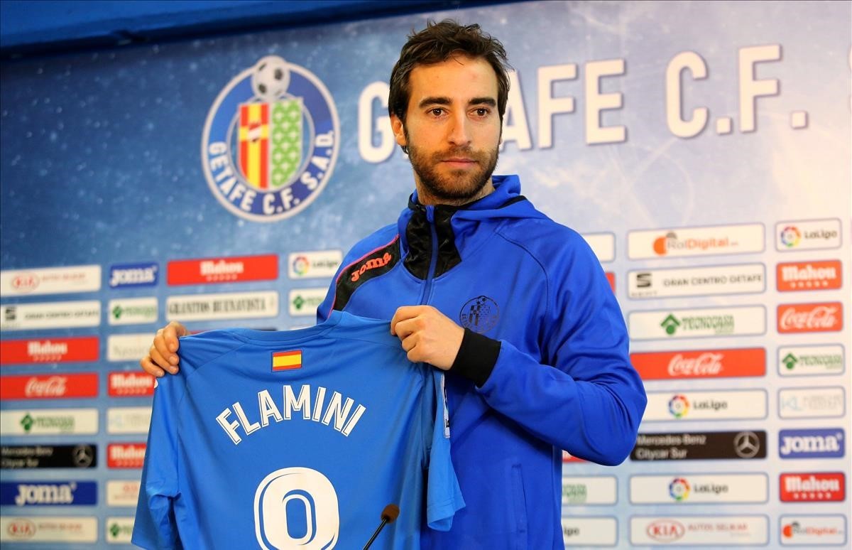 Flamini, la pasada temporada, presentado con el Getafe.