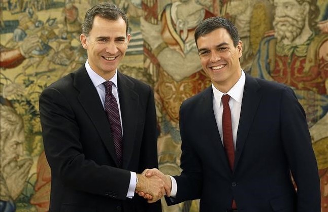 Resultado de imagen para pedro sanchez y el rey